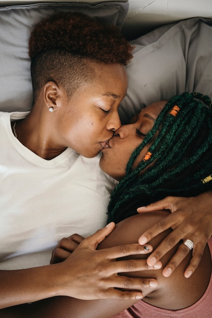 black lesbians on bed