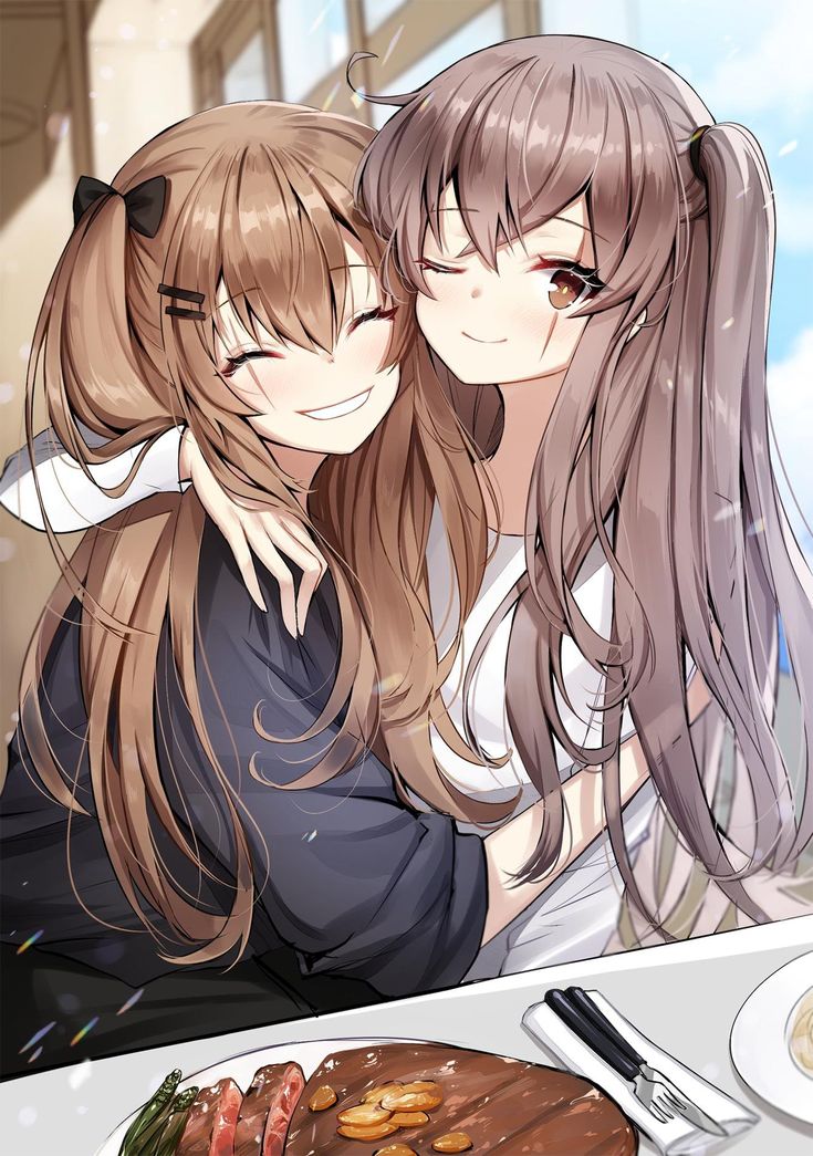 Best of Two anime girls hugging