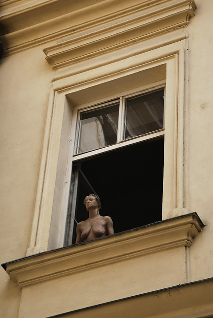 Best of Girl undressing in window