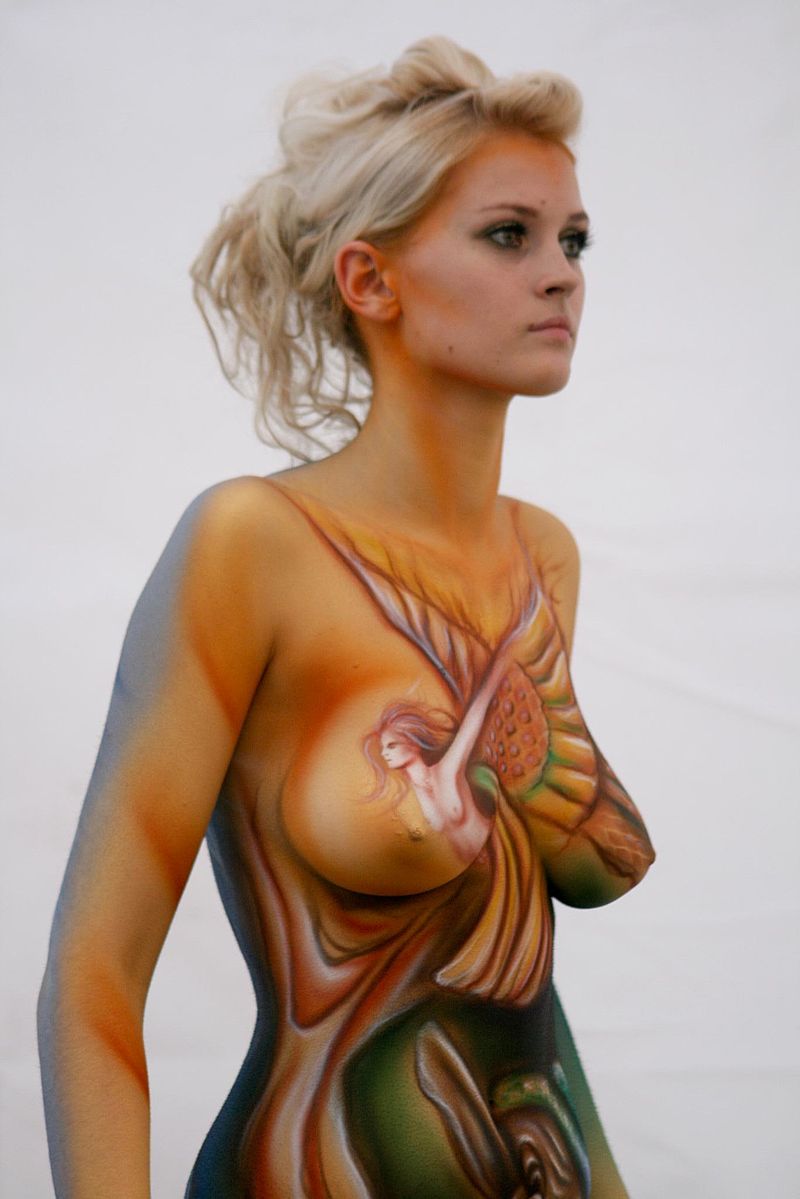 alice muchemi add female body paint nude photo