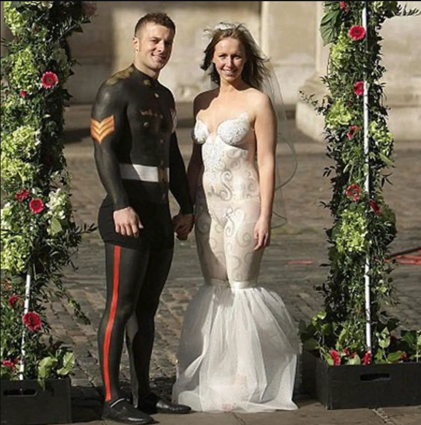 dina el nagar add body paint wedding dresses that hide nothing at all photo