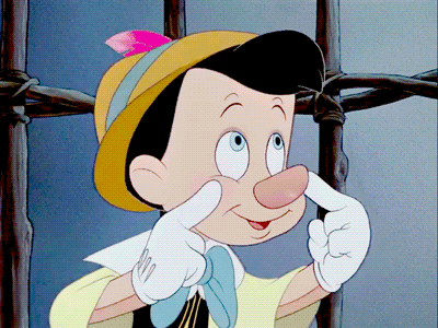 Best of Pinocchio nose growing gif