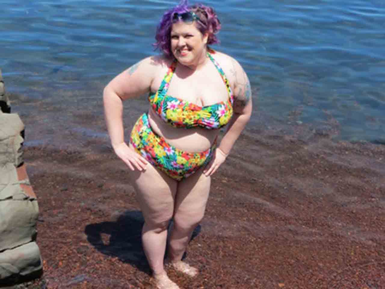 obese girl in bikini