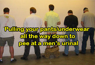 april laws recommends Pants Down At Urinal