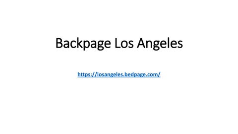 los angeles massage backpage