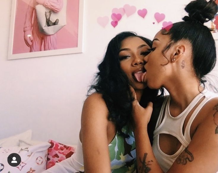 Best of Black girls tongue kissing