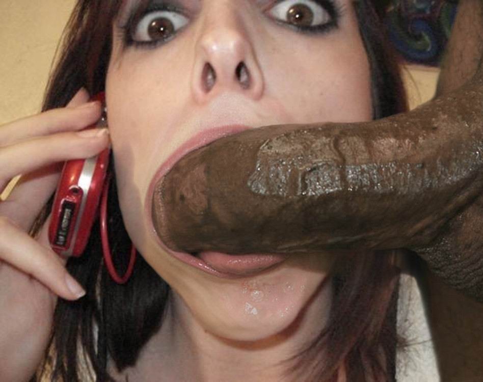 mouth stuffed with black cock