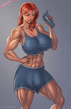 female muscle growth hentai