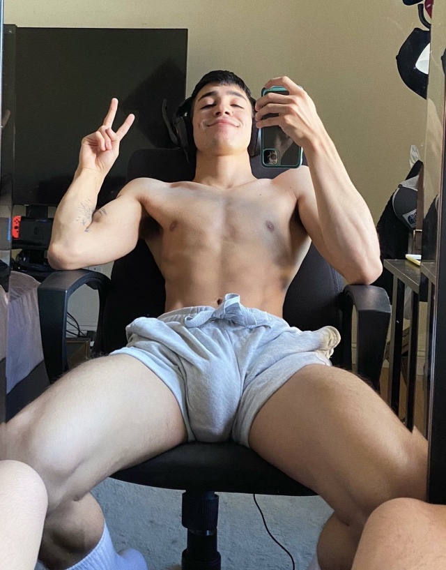 huge bulge in shorts