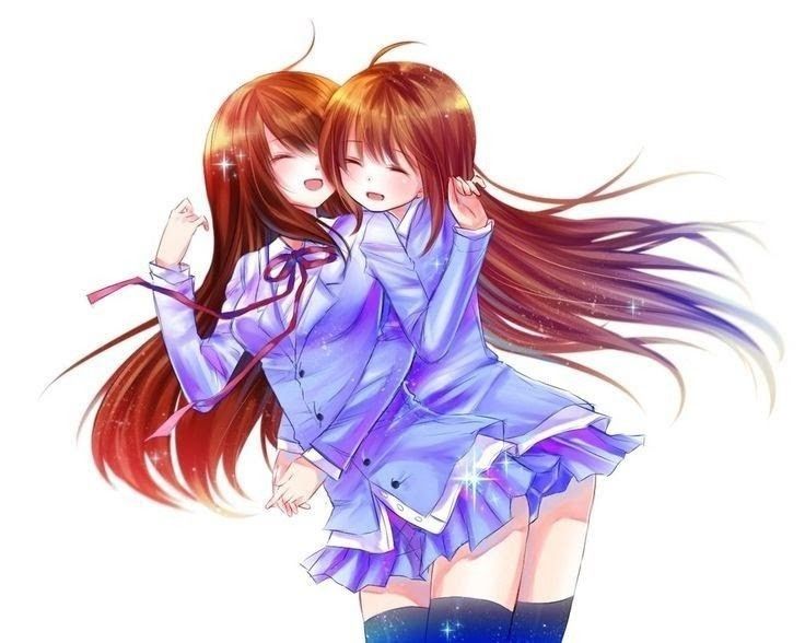 danielle catley share two anime girls hugging photos