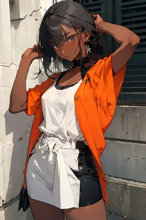 Dark Skinned Anime Girl black butts