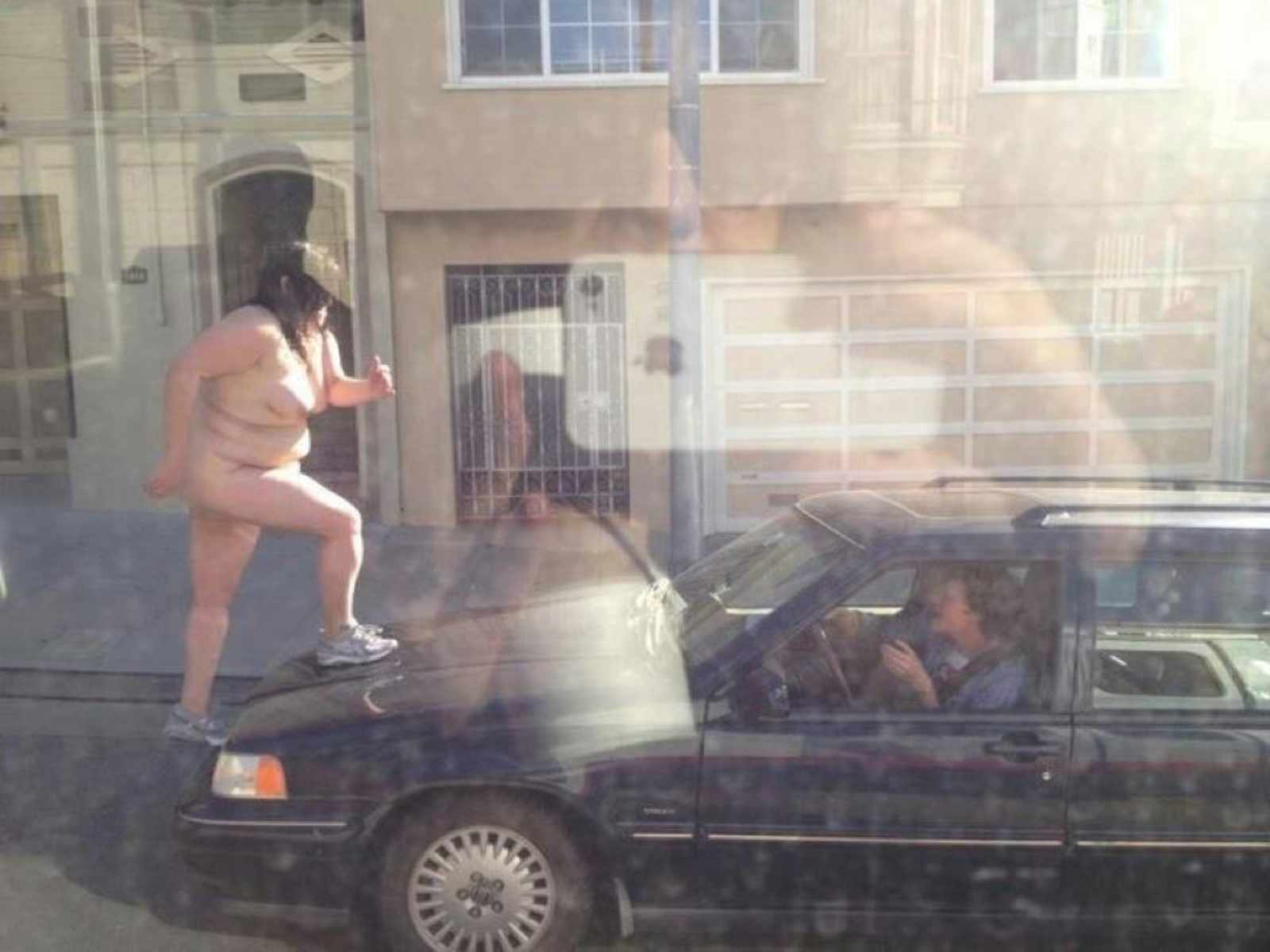 naked woman and cars
