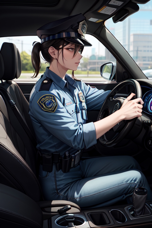 Best of Anime girl in police car