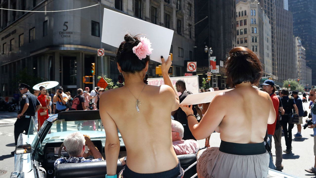 bare breasts in public