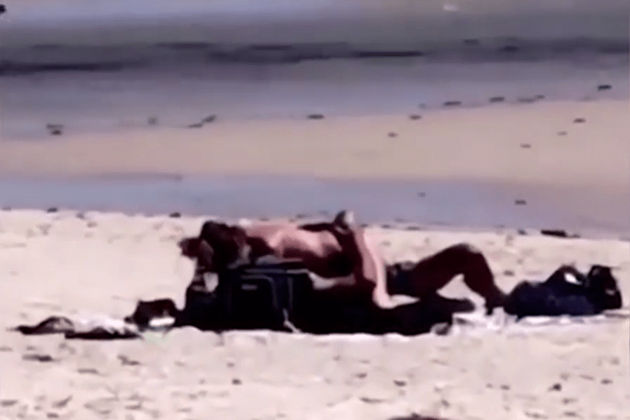 cought having sex on the beach