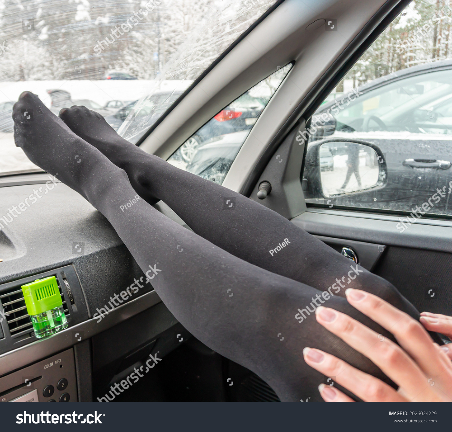 bradley regan recommends pantyhose in the car pic