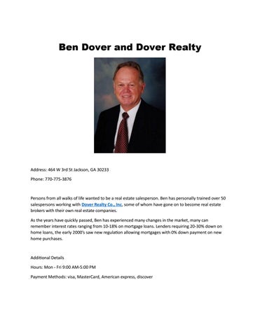 Best of Ben dover real estate