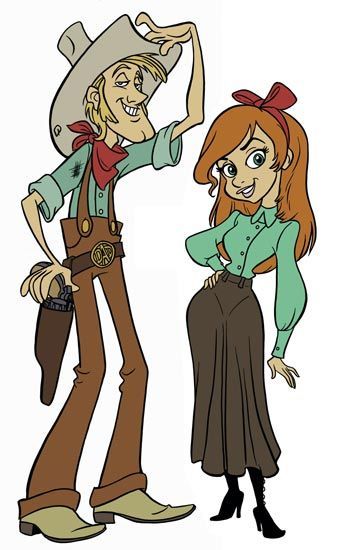 cowboy and cowgirl cartoon