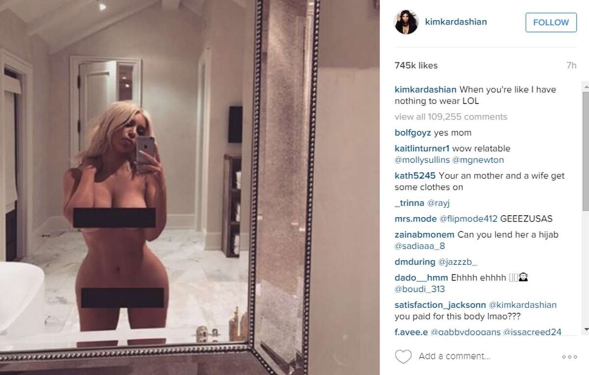 Kim Kardashian Topless Instagram art compilation