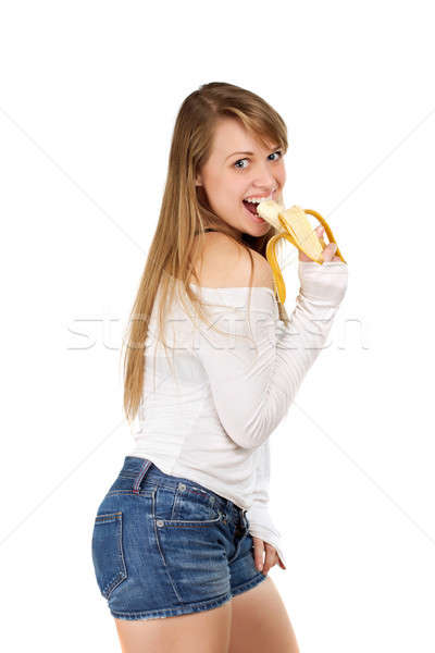 Woman Eating Banana Picture and cars