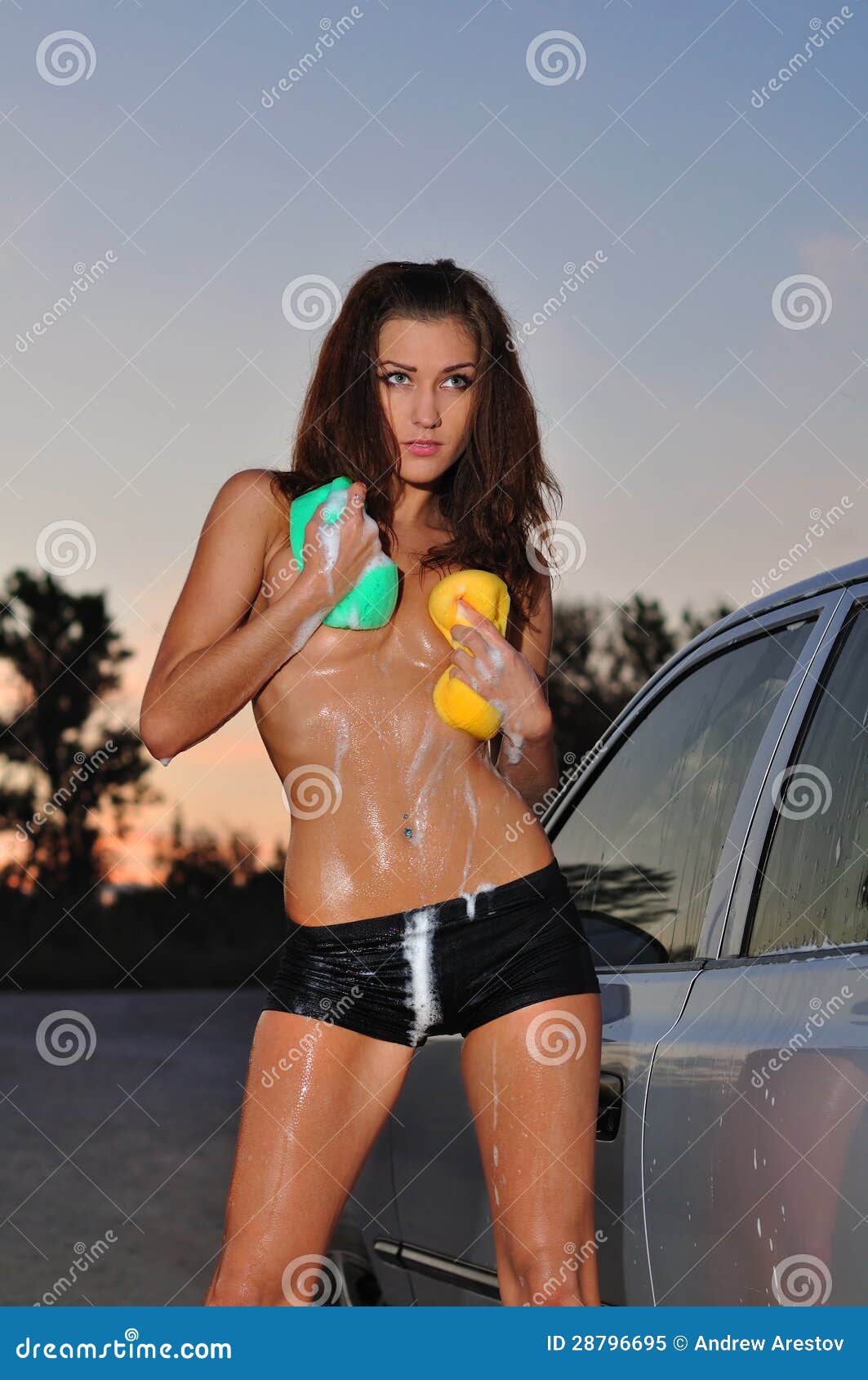 Best of Topless girls washing cars