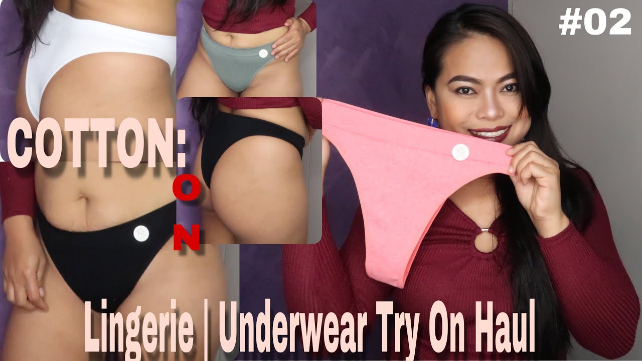 girl trying on panties