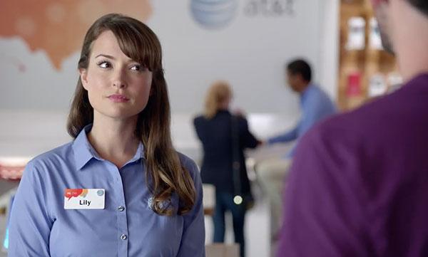 hot chick in at&t commercial