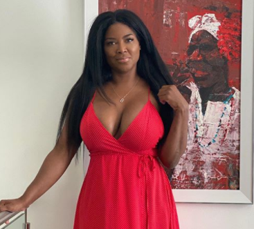 christian lax share kenya moore cleavage photos