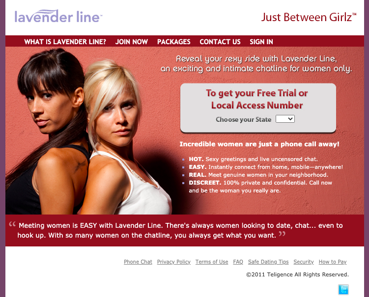 Lesbian Sex Chat Line casting tube