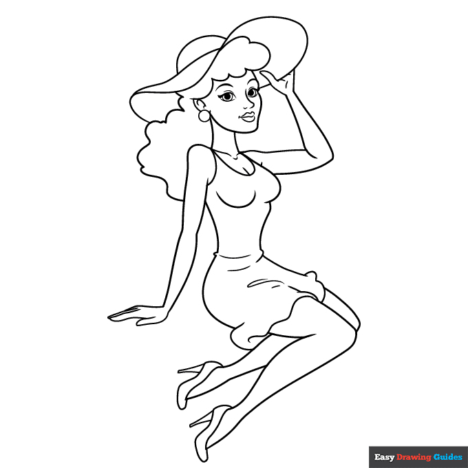 Best of Pin up girl coloring pages