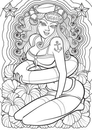 Pin Up Girl Coloring Pages anal crying