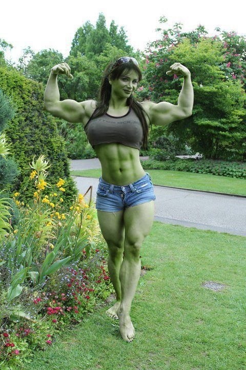 Sexy She Hulk Cosplay girl cumception