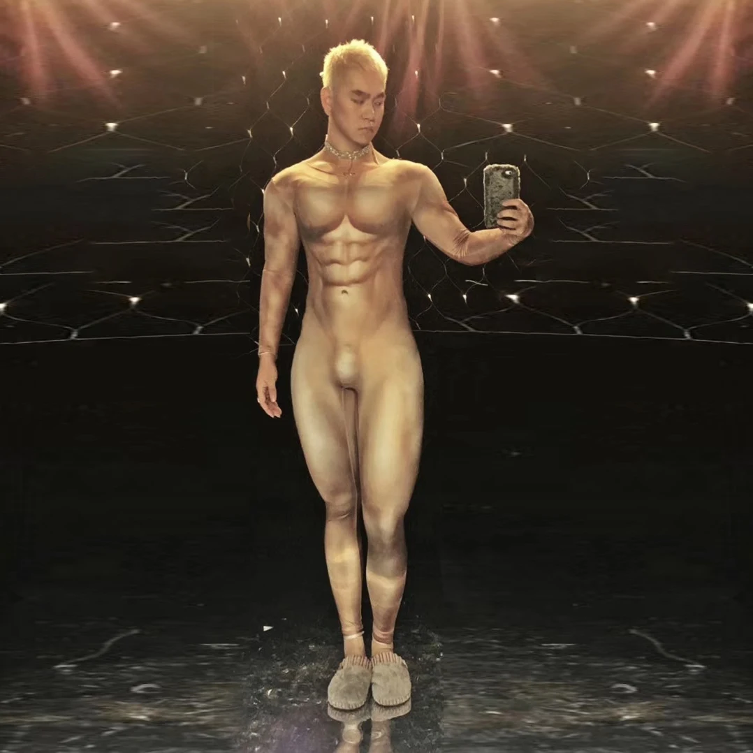 skinny nude man