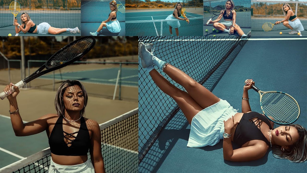 tennis court photoshoot